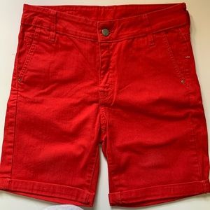 Mango Flattering Comfortable Shorts Size 4 Tomato 🍅 Red Jeans MNG Pocket